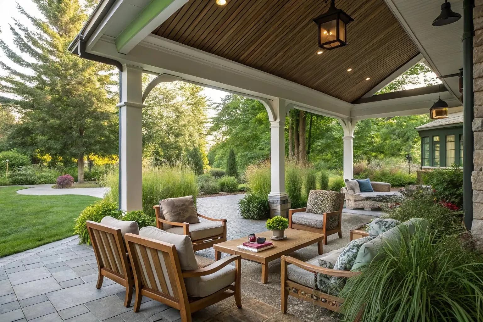 Covered patio addition matching the home's roofline